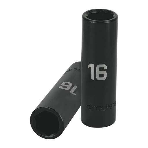 [12428] Dado largo cuadro 1/2' de impacto 6 puntas de 16 mm, Truper