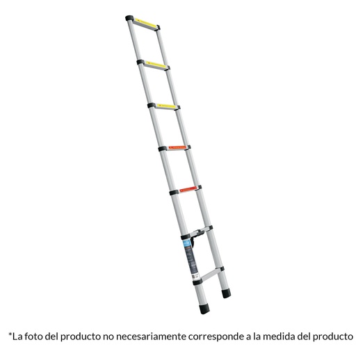 [101904] Escalera telescópica,13 peldaños, tipo II, capacidad 102kg