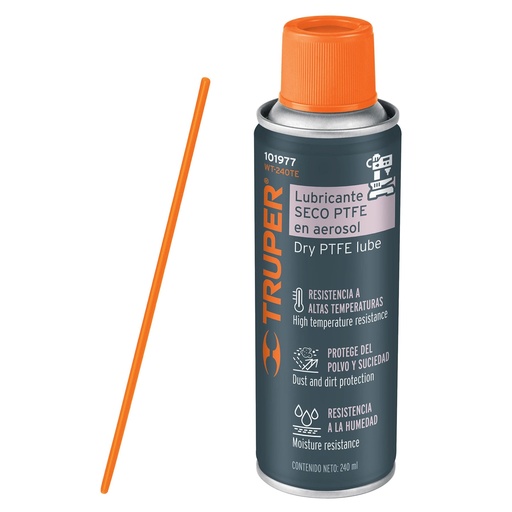 [101977] Lubricante seco PTFE en aerosol 240 ml, Truper