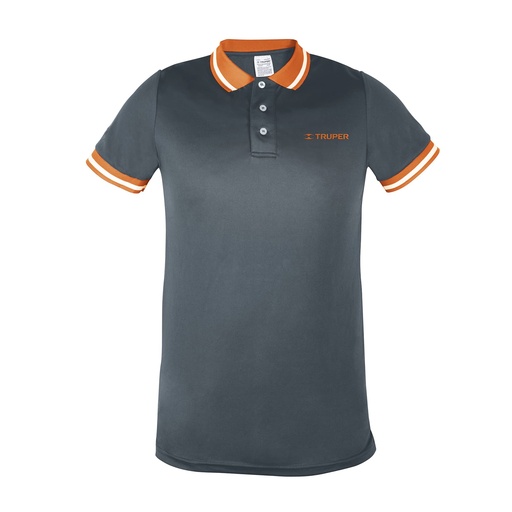 [61082] Playera tipo polo dry fit gris, para caballero, talla M
