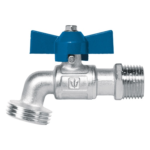 [45967] Llave esfera de latón 1/2', maneral corto, 130g, s/adaptador