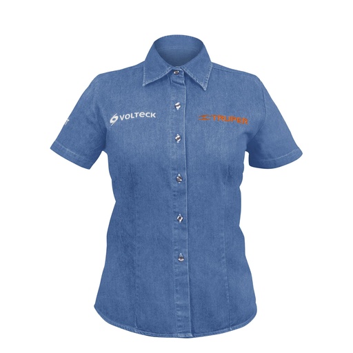 [61105] Camisa de mezclilla para dama, manga corta talla XXG, Truper