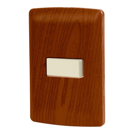 [49924] Placa armada 1 interruptor escalera, madera, línea Italiana