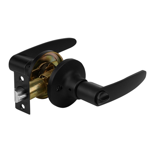 [49852] Cerradura manija, cilindro latón, negro, recámara, Hermex