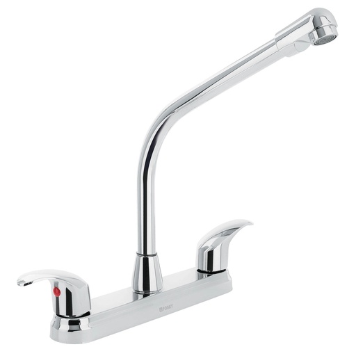 [45627] Mezcladora inox 8' p/fregadero, cuello cobra, palanca, Aqua