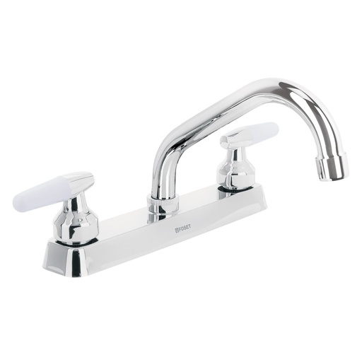 [45610] Mezcladora 8' p/fregadero, cuello corto, manerales cono