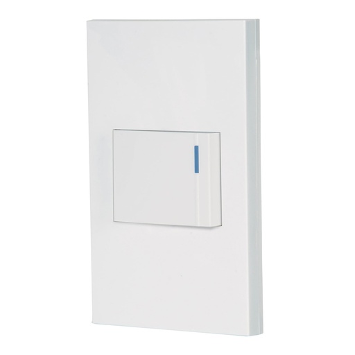 [45600] Placa armada 1 interruptor de 3vías, 1.5mód, Española,blanco