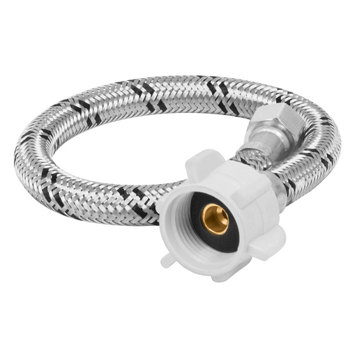 [45499] Manguera WC, acero inox, 3/8'x7/8', 35 cm, conector plástico