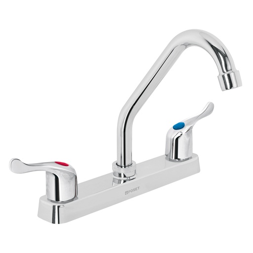 [45514] Mezcladora plástica 8' cuello corto para fregadero, palanca