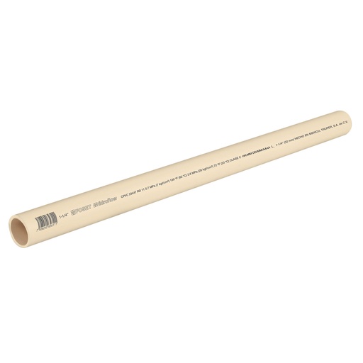 [45560] Tubo de 1-1/4' de CPVC hidráulico RD 11 de 3 m, Foset