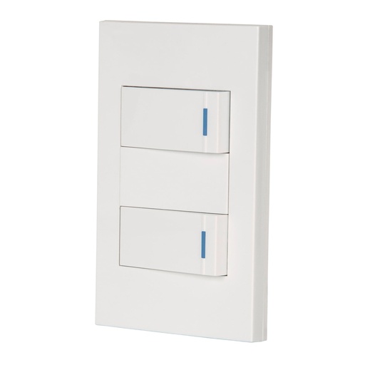 [45596] Placa armada 2 interruptores, 1 módulo, Española, blanco