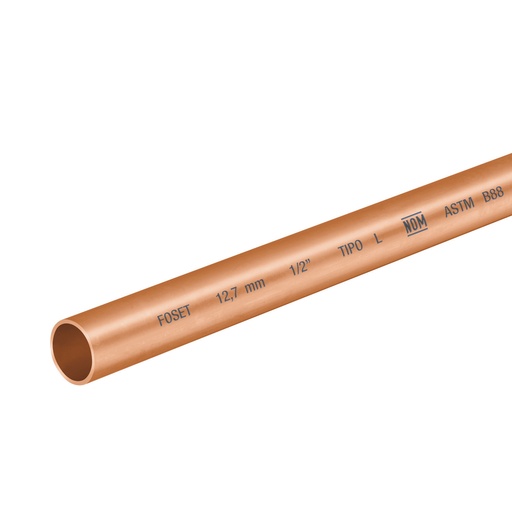 [41271] Tubo de 1/2' de cobre tipo 'L' , de 3 m, Foset