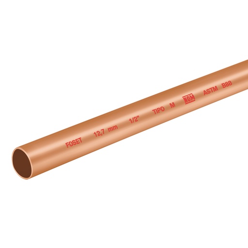 [41274] Tubo de 1/2' de cobre tipo 'M' , de 3 m, Foset