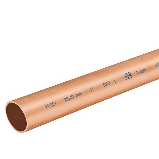 [41273] Tubo de 1' de cobre tipo 'L' , de 3 m, Foset
