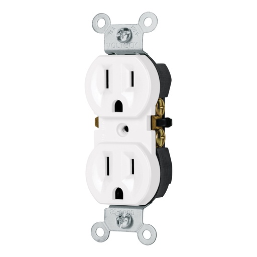 [49710] Contacto dúplex, 2 polos 3 hilos, Standard, blanco, Volteck