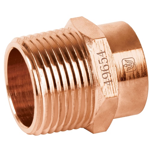 [49654] Conector de cobre, rosca exterior 3/4', Foset