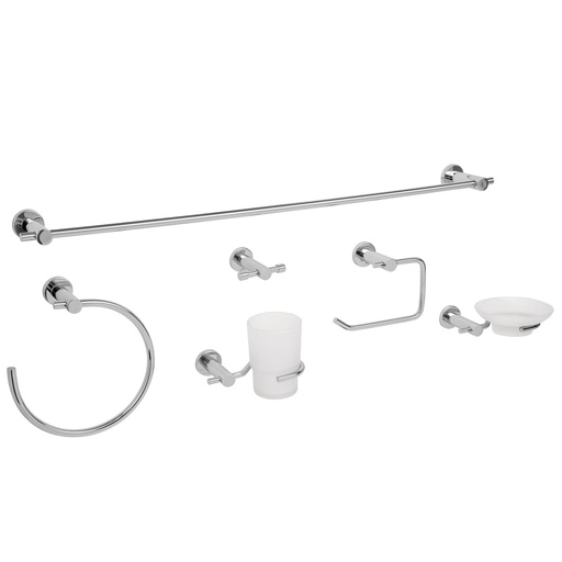 [49681] Juego de 6 accesorios para baño acabado cromo, Foset Element