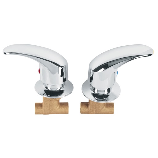 [49799] Juego 2 llaves de empotrar, soldable tipo palanca, Aqua