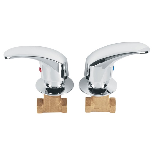 [49797] Juego 2 llaves de empotrar, roscables tipo palanca, Aqua