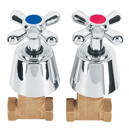 [49796] Juego 2 llaves de empotrar, roscables tipo cruceta, Aqua