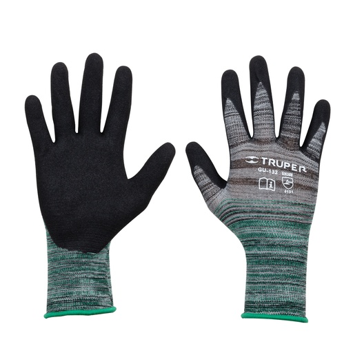 [17064] Guantes de nylon recubiertos de nitrilo arenoso, M, Truper