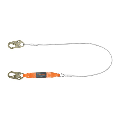 [17039] Línea de vida 1.8 m cable de acero, absorbedor impacto, ANSI