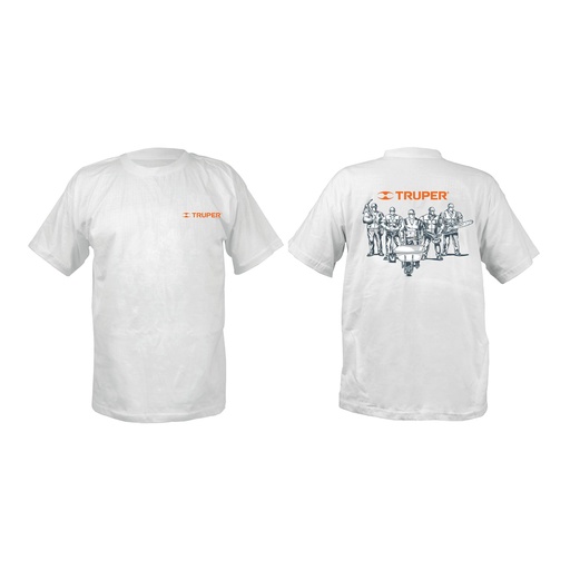 [60005] Camiseta blanca estampada 100% algodón, talla 40, Truper