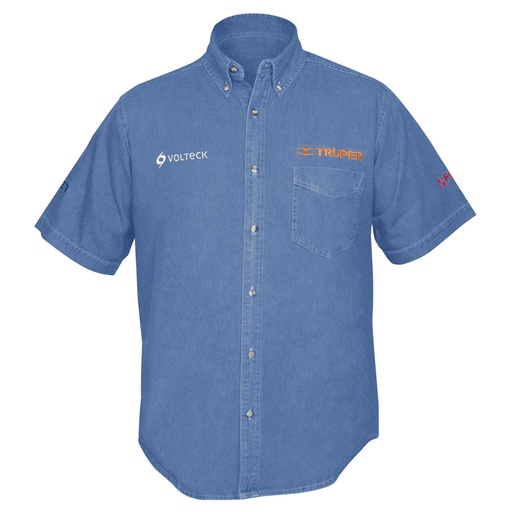 [60341] Camisa de mezclilla para caballero, manga corta talla M