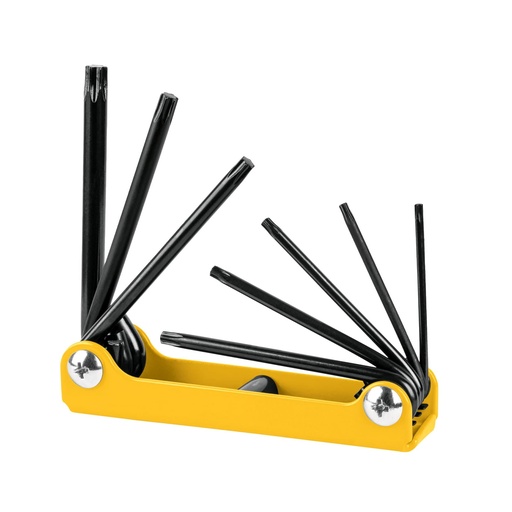 [21395] Juego de 8 llaves torx tipo navaja, cuerpo de lámina, Pretul