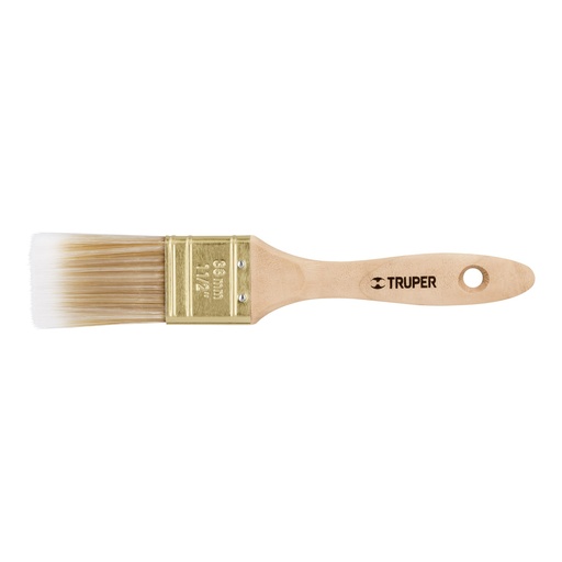 [13343] Brocha cerdas sintéticas 1-1/2' corte recto, mango de madera