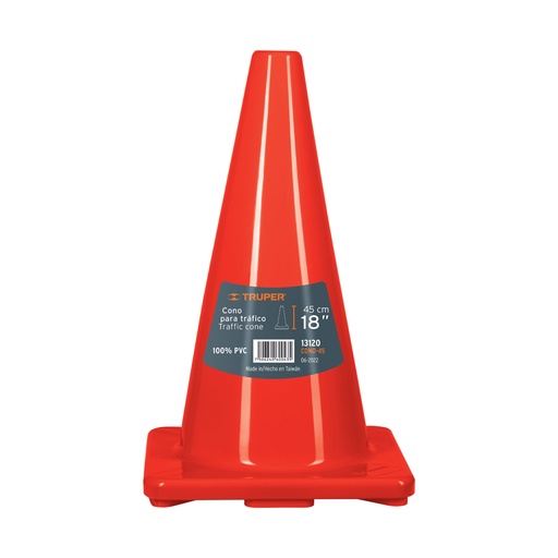 [13120] Cono de precaución de 45 cm de PVC, Truper