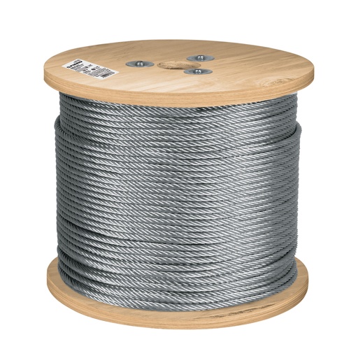 [48803] Metro de cable flexible 1/4' de acero 7x19 hilos, 300 m