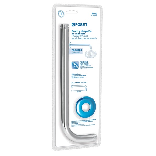 [44510] Brazo y chapetón de repuesto para regadera, Aqua, blister