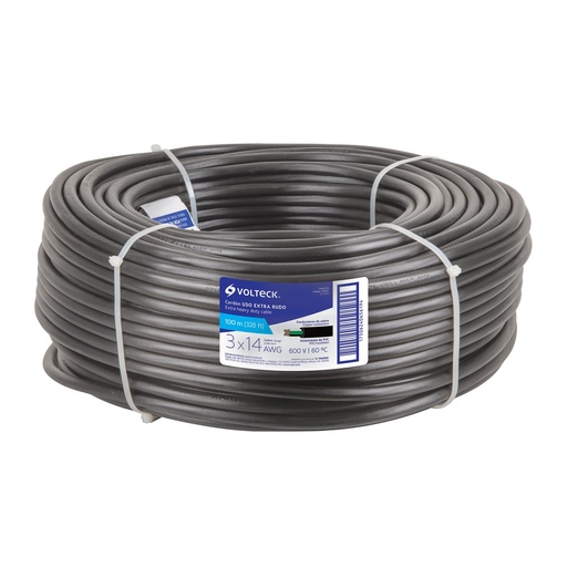 [40007] Metro de cable uso extra rudo 3 x 14 AWG en rollo de 100 m