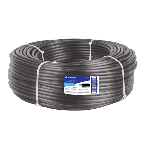 [40004] Metro de cable uso extra rudo 2 x 14 AWG en rollo de 100 m