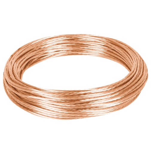 [40049] Metro de cable desnudo de cobre calibre 12 AWG, rollo 25 m