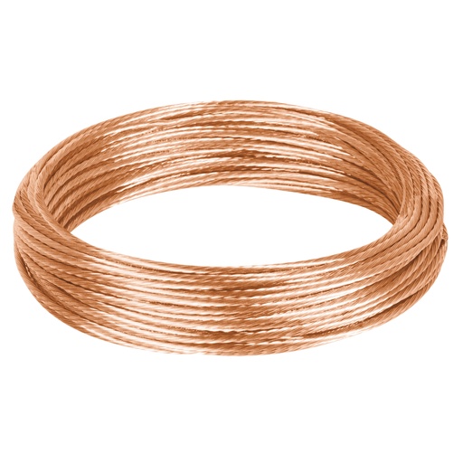 [40048] Metro de cable desnudo de cobre calibre 10 AWG, rollo 25 m