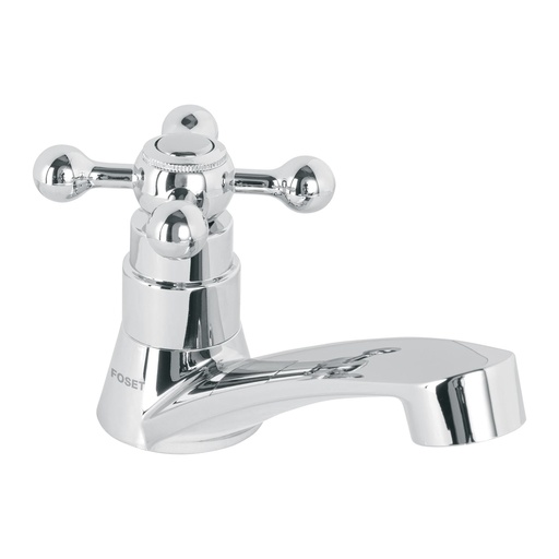 [48383] Llave individual para lavabo, ABS, maneral cruceta, Basic