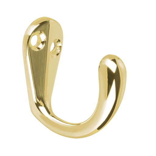 [48350] Gancho sencillo tipo perchero, latón brillante, Hermex