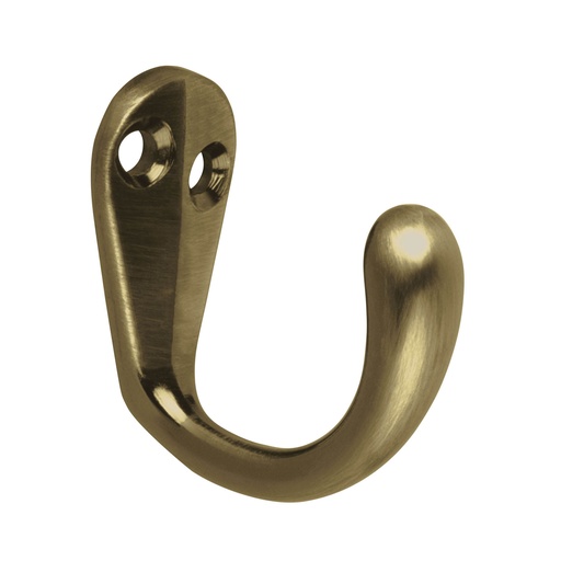 [48351] Gancho sencillo tipo perchero, latón antiguo, Hermex