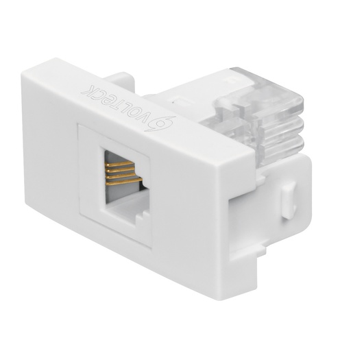 [48327] Toma de teléfono, línea Oslo, color blanco, Volteck