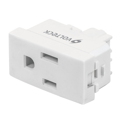 [48317] Contacto sencillo, 2 polos + tierra, línea Oslo, blanco