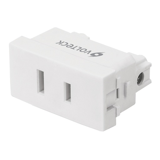 [48318] Contacto sencillo, sin tierra, línea Oslo, color blanco