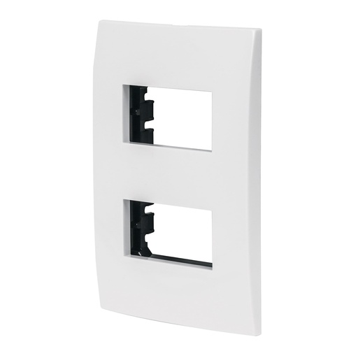 [48304] Placa 2 módulos de ABS, línea Oslo, color blanco, Volteck
