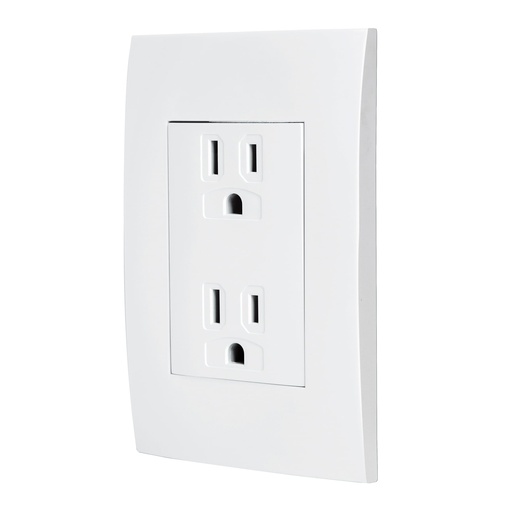 [48309] Contacto dúplex, 2 polos + tierra, línea Oslo, blanco