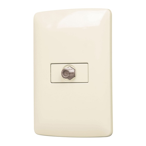 [48672] Placa armada con conexión para TV, marfil, línea Italiana