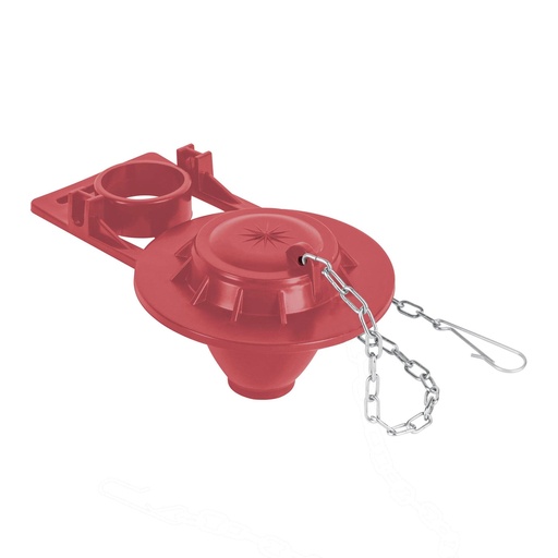 [49362] Sapo de 2' de silicona para WC,rojo,c/cadena de acero inox