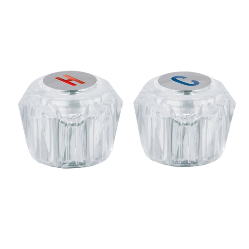 [49244] Juego 2 manerales acrílico trans p/lavabo y fregadero, Basic