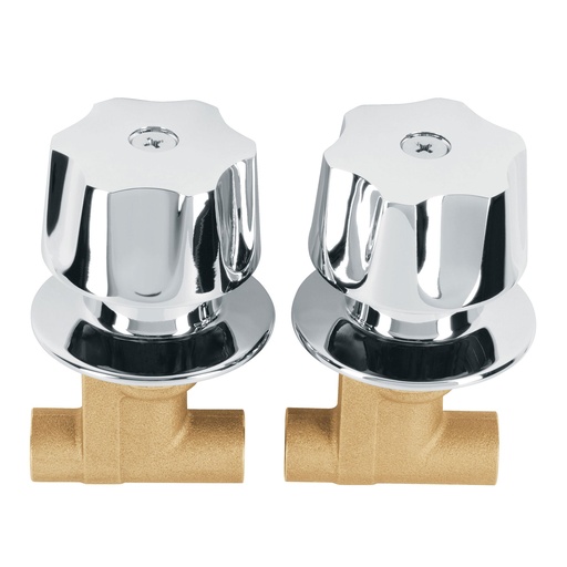 [49249] Juego 2 llaves empotrar, regadera, soldables, cubo, Basic