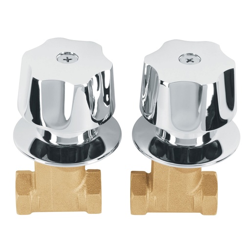 [49251] Juego 2 llaves empotrar, regadera, roscables, cubo, Basic